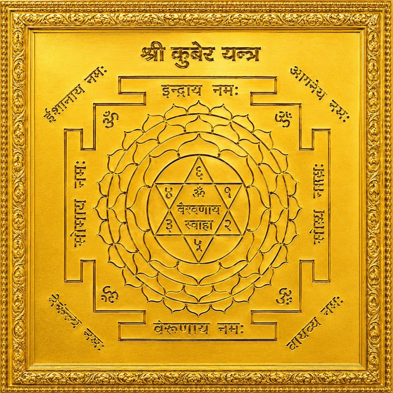 Siddha Kubera Yantra (Made of Brass)